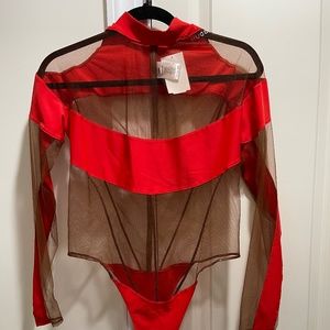 Mugler Illusion Neckline Bodysuit